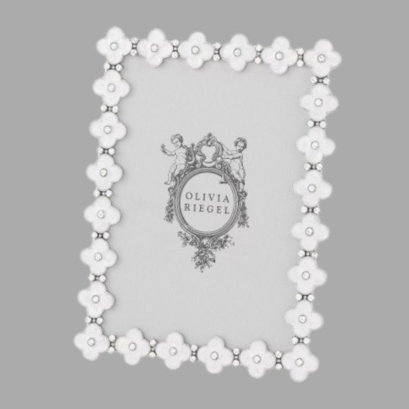 Olivia Riegel Other - Olivia Riegel Stunning White Enamel Clover 5" x 7" Frame